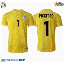 Maglie da calcio Inghilterra Jordan Pickford #1 Portiere Seconda Maglia Europei 2024 Manica Corta